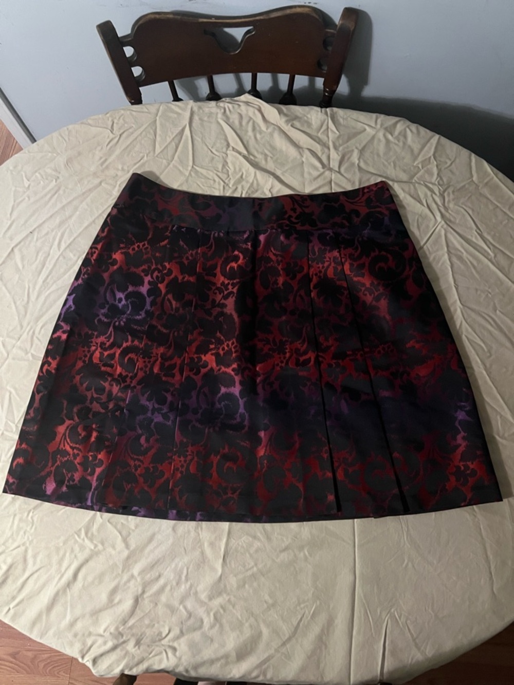 Lane Bryant Red and Purple Floral A-Line Skirt